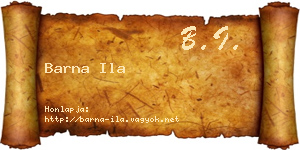 Barna Ila névjegykártya